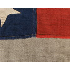 24 STARS AND 13 STRIPES ON A SOUTHERN-EXCLUSIONARY FLAG OF THE CIVIL WAR PERIOD, PROBABLY 1861 OR 1863-64, AN EXTREMELY RARE STAR COUNT, EX-TOM CONNELLY COLLECTION