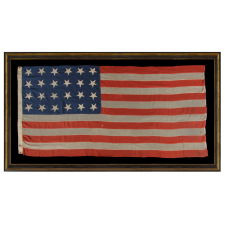 24 STARS AND 13 STRIPES ON A SOUTHERN-EXCLUSIONARY FLAG OF THE CIVIL WAR PERIOD, PROBABLY 1861 OR 1863-64, AN EXTREMELY RARE STAR COUNT, EX-TOM CONNELLY COLLECTION