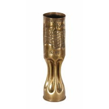 WWI AMERICAN SOLDIER’S TRENCH ART, MADE FROM A 75mm ARTILLERY SHELL IN THE RHINELAND DURING U.S. OCCUPATION, 1918-1919