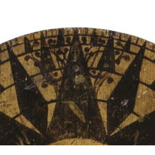 WOODEN, PAINT-DECORATED, MARINER'S COMPASS WHEEL, LATTER 18TH OR 1ST HALF 19TH CENTURY