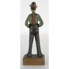 HAND-CARVED AND PAINTED FIGURE OF AL SMITH OF NEW YORK, DEMOCRAT CANDIDATE FOR PRESIDENT IN 1928, THE FIRST CATHOLIC TO RUN FOR THE NATION’S HIGHEST OFFICE ON A MAJOR PARTY TICKET