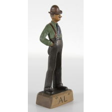HAND-CARVED AND PAINTED FIGURE OF AL SMITH OF NEW YORK, DEMOCRAT CANDIDATE FOR PRESIDENT IN 1928, THE FIRST CATHOLIC TO RUN FOR THE NATION’S HIGHEST OFFICE ON A MAJOR PARTY TICKET