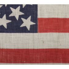 45 STARS ON AN ANTIQUE AMERICAN PARADE FLAG WITH A MEDALLION CONFIGURATION A RARE FEATURE IN THIS PERIOD, 1896-1908, UTAH STATEHOOD