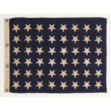 48 STAR U.S. NAVY JACK, MADE AT MARE ISLAND, CALIFORNIA, HEADQUARTERS OF THE PACIFIC FLEET, DURING WWII, DATED 1941