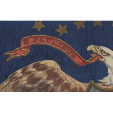 CIVIL WAR PERIOD FEDERAL STANDARD WITH 13 STARS, CAVALRY SIZE, HAND-PAINTED AND GILDED ON SILK, 1861-1865