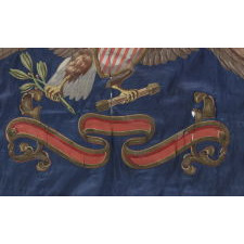 CIVIL WAR PERIOD FEDERAL STANDARD WITH 13 STARS, CAVALRY SIZE, HAND-PAINTED AND GILDED ON SILK, 1861-1865