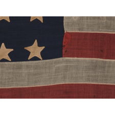 35 SINGLE-APPLIQUÉD STARS ON AN ENTIRELY HAND-SEWN, CIVIL WAR PERIOD FLAG, 1863-65, WEST VIRGINIA STATEHOOD