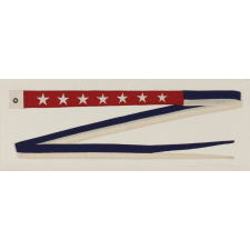 EXTREMELY RARE U.S. WAR DEPARTMENT COMMISSIONING PENNANT WITH 7 STARS, A REVERSAL OF THE U.S. NAVY COLOR SCHEME AND UNUSUALLY LARGE IN SCALE FOR THE PERIOD, WWI-WWII ERA (1917-1945)
