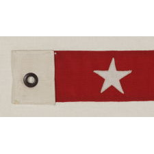 EXTREMELY RARE U.S. WAR DEPARTMENT COMMISSIONING PENNANT WITH 7 STARS, A REVERSAL OF THE U.S. NAVY COLOR SCHEME AND UNUSUALLY LARGE IN SCALE FOR THE PERIOD, WWI-WWII ERA (1917-1945)