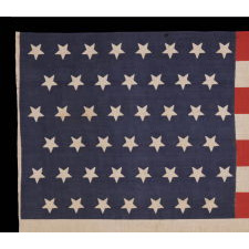 ANTIQUE AMERICAN FLAG WITH 45 UPSIDE-DOWN STARS, 1896-1908, UTAH STATEHOOD, SPANISH-AMERICAN WAR ERA