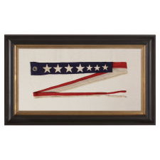 U.S. NAVY COMMISSION PENNANT WITH 7 STARS, A 4 FT. EXAMPLE, WWI-WWII ERA (1917-1945)