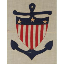 UNITED STATES SHIPPING BOARD FLAG, AN EXTREMELY SCARCE AND BEAUTIFUL, NAUTICAL DESIGN, MADE SOMETIME BETWEEN WWI (U.S. INVOLVEMENT 1917-18) AND 1934