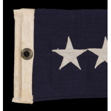 U.S. NAVY COMMISSION PENNANT WITH 13 STARS IN TWO DIFFERENT SIZES, 11-FEET ON THE FLY, SPANISH-AMERICAN WAR - WWI ERA (ca 1898 - 1918)