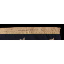 38 STAR ANTIQUE FLAG WITH A "NOTCHED" CONFIGURATION, ON A 5 ft. EXAMPLE OF THE 1876-1889 PERIOD, REFLECTS COLORADO STATEHOOD