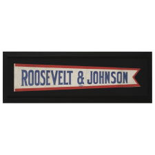 ELONGATED PENNANT MADE FOR THE 1912 PRESIDENTIAL CAMPAIGN OF THEODORE ROOSEVELT & HIRAM JOHNSON, WHEN THEY RAN ON THE INDEPENDENT, BULL MOOSE / PROGRESSIVE PARTY TICKET