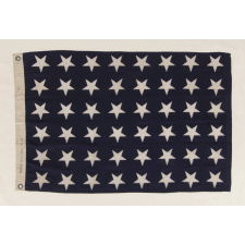 48 STAR U.S. NAVY JACK, MADE AT MARE ISLAND, CALIFORNIA, HEADQUARTERS OF THE PACIFIC FLEET, DURING WWII, DATED 1944