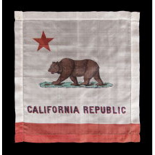 EARLY KERCHEIF WITH IMAGE OF THE CALIFORNIA STATE "BEAR" FLAG, PROBABLY MADE FOR THE PANAMA-PACIFIC INTERNATIONAL EXPOSITION IN SAN FRANCISCO IN 1915