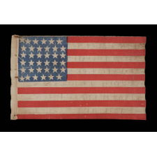 CIVIL WAR ERA PARADE FLAG WITH 36 STARS IN A SCARCE FORM THAT DISPLAYS A “U” FOR UNION
