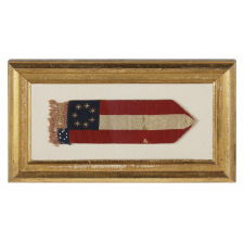 CONFEDERATE 1st NATIONAL (STARS & BARS) PATTERN NEEDLEWORK BOOK MARK / BIBLE FLAG WITH 7 STARS AND EXTRAORDINARY FOLK QUALITIES, 1861