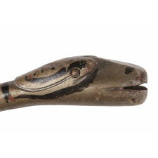 HAND-CARVED & PAINT-DECORATED SNAKE CANE, FOUND IN PENNSYLVANIA, CA 1870-1890
