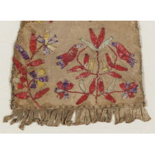SANTEE SIOUX, QUILL-DECORATED TOBACCO BAG, ca 1880