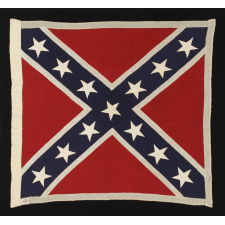 CONFEDERATE SOUTHERN CROSS “BATTLE FLAG”, A SCARCE, UNUSUALLY ACCURATE AND GRAPHICALLY PLEASING, REUNION PERIOD EXAMPLE, SIGNED "WOLVERINE," SHERRITT FLAG CO., RICHMOND, VA, 1922-WWII ERA
