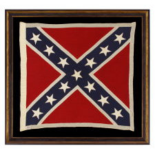 CONFEDERATE SOUTHERN CROSS “BATTLE FLAG”, A SCARCE, UNUSUALLY ACCURATE AND GRAPHICALLY PLEASING, REUNION PERIOD EXAMPLE, SIGNED "WOLVERINE," SHERRITT FLAG CO., RICHMOND, VA, 1922-WWII ERA