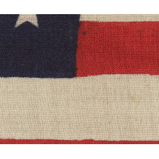 13 STAR U.S. MILITARY CAMP COLORS, PRESS-DYED ON WOOL BUNTING, CIVIL WAR OR EARLY INDIAN WARS PERIOD, 1861-1876, ONE OF JUST THREE KNOWN EXAMPLES
