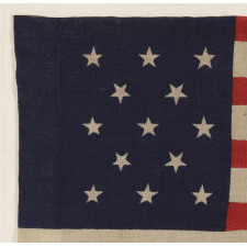 13 STAR U.S. MILITARY CAMP COLORS, PRESS-DYED ON WOOL BUNTING, CIVIL WAR OR EARLY INDIAN WARS PERIOD, 1861-1876, ONE OF JUST THREE KNOWN EXAMPLES