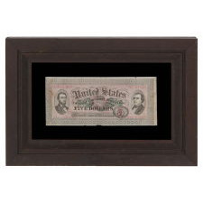 RARE UNITED STATES SANITARY COMMISSION ADVERTISING FLIER, DISTRIBUTED BY J.B. WESTBROOK & CO., NEW YORK CITY, WITH U.S. TREASURY NOTE STYLE IMAGERY FEATURING IMAGES OF ABRAHAM LINCOLN & ANDREW JOHNSON, COMMEMORATING THE 1865 PRESIDENTIAL INAUGURATION