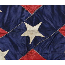 15-STAR CONFEDERATE BATTLE FLAG OF GENERAL LLOYD TILGHMAN, WHO LED THE 3RD KENTUCKY INFANTRY, CO. D; CAPTURED & EXCHANGED FOR UNION GENERAL JOHN REYNOLDS IN 1862; DEFEATED GRANT AT COFFEYVILLE, KANSAS WITH RELEASED PRISONERS; KILLED AT VICKSBURG IN 1863, WHEN STRUCK IN THE CHEST BY A CANNONBALL; ONE OF ONLY FOUR FLAGS KNOWN IN THIS RARE STAR COUNT ACROSS ALL EXAMPLES; THE MOST BEAUTIFUL SOUTHERN CROSS BATTLE FLAG I HAVE EVER ENCOUNTERED IN PRIVATE HANDS