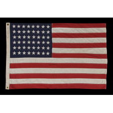 48 STARS ON A SMALL-SCALE FLAG OF THE MID-19TH CENTURY, SIGNED "STORM KING," CA 1920-1950's