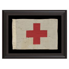 AMERICAN RED CROSS FLAG, WWII (U.S. INVOLVEMENT 1941-45), SIGNED "PHILADELPHIA QUARTERMASTER DEPOT, DATED AUGUST 1st, 1942