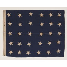 U.S. NAVY JACK WITH 30 STARS, AN ENTIRELY HAND-SEWN, PRE-CIVIL WAR EXAMPLE WITH MARKINGS FROM NEW YORK SHIPSMITH ISAAC HALL, WISCONSIN STATEHOOD, 1848-1850