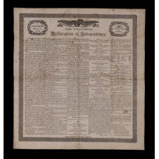 COPY OF THE DECLARATION OF INDEPENDENCE ON CLOTH, PRINTED IN BOSTON IN 1832 TO MEMORIALIZE THE PASSING OF THE LAST SURVIVING SIGNER, CHARLES CARROLL OF MARYLAND, IN THE YEAR THAT COINCIDED WITH THE 100TH BIRTHDAY OF GEORGE WASHINGTON