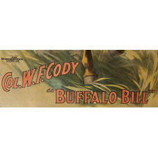 GIANT FORMAT BUFFALO BILL WILD WEST SHOW POSTER, 1908, STROBRIDGE LITHOGRAPH CO., CINCINNATI & NEW YORK