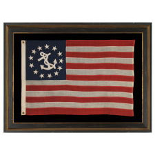 ANTIQUE AMERICAN PRIVATE YACHT FLAG (ENSIGN) WITH 13 STARS, 1895-1926 ERA