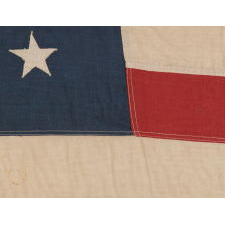 45 STARS ON AN ESPECIALLY ATTRACTIVE DENIM BLUE CANTON, A BEAUTIFUL EXAMPLE OF A COTTON BUNTING FLAG OF THIS PERIOD, 1896-1908, SPANISH-AMERICAN WAR ERA, UTAH STATEHOOD