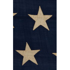 46 STARS ON AN ANTIQUE AMERICAN FLAG, SIGNED BY THE MAKER, M.G. COPELAND OF WASHINGTON, D.C., 1907-1912, OKLAHOMA STATEHOOD