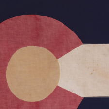 COLORADO STATE FLAG, MADE BY ANNIN & COMPANY OF NEW YORK & NEW JERSEY, circa 1935-1944, FORMERLY IN THE COLLECTION OF FLAG EXPERT WHITNEY SMITH, THE MAN WHO COINED THE TERM VEXILLOLOGY