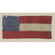 CONFEDERATE FIRST NATIONAL PATTERN BIBLE FLAG WITH 13 EMBROIDERED STARS, CAPTURED IN NEW ORLEANS AT SOMETHING CALLED THE "BATTLE OF THE HANDKERCHIEFS," BY MAJOR FREDERICK GREEN STILES OF THE 42nd MASSACHUSETTS INFANTRY, FEB. 20th, 1863