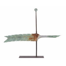 EARLY QUILL WEATHERVANE WITH EXCEPTIONAL FORM AND ORIGINAL SURFACE, CA 1850-1870