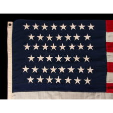 45 STARS ON AN ANTIQUE AMERICAN FLAG MADE BETWEEN 1896-1907, SPANISH-AMERICAN WAR ERA, REFLECTS UTAH STATEHOOD