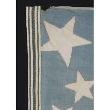 37 STARS IN 4 DIFFERENT SIZES, ARRANGED IN A RARE VARIATION OF A DOUBLE-WREATH CONFIGURATION, ON A POWDER BLUE CANTON, 1867-1876, NEBRASKA STATEHOOD