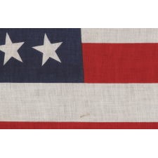 48 STARS IN DANCING ROWS, A RARE VARIETY OF ANTIQUE AMERICAN PARADE FLAG IN A LARGE SCALE, 1912-1918 OR PERHAPS EARLIER, ARIZONA & NEW MEXICO STATEHOOD
