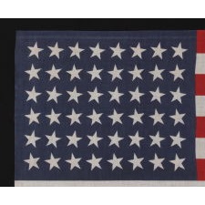 48 STARS IN DANCING ROWS, A RARE VARIETY OF ANTIQUE AMERICAN PARADE FLAG IN A LARGE SCALE, 1912-1918 OR PERHAPS EARLIER, ARIZONA & NEW MEXICO STATEHOOD