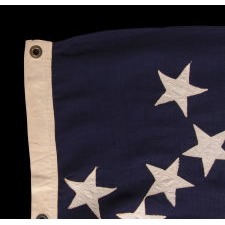 48 STARS ON AN ANTIQUE AMERICAN FLAG DESIGNED AND COMMISSIONED BY WAYNE WHIPPLE, AN EXTRAORDINARY DESIGN AND ONE OF JUST TWO KNOWN EXAMPLES WITH PIECED-AND-SEWN CONSTRUCTION, 1909-1912