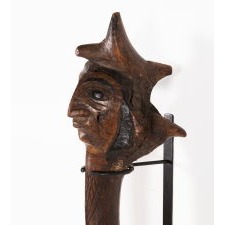 NATIVE AMERICAN, PENOBSCOT ROOT CLUB WITH GREAT CHARACTER AND PATINA, ca 1870-1890's