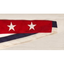 EXTREMELY RARE U.S. WAR DEPARTMENT COMMISSIONING PENNANT WITH 13 STARS, A REVERSAL OF THE U.S. NAVY COLOR SCHEME, TWENTY-FOUR FEET ON THE FLY, SPANISH-AMERICAN WAR - WWI ERA (1898-1917)