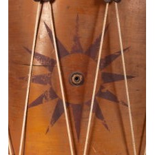 ENORMOUS 19TH CENTURY PATRIOTIC BASE DRUM, WITH AN AMERICAN FLAG AND A MARINER'S COMPASS, PROBABLY AROUND THE TIME OF THE 1876 CENTENNIAL OF AMERICAN INDEPENDENCE